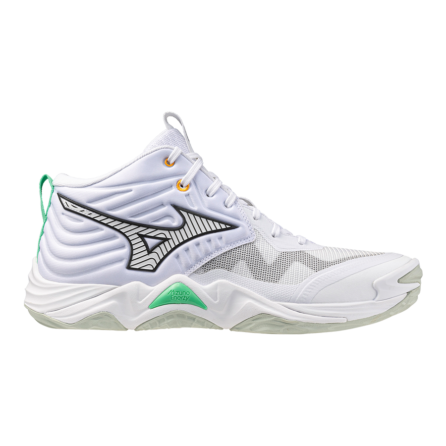 Mizuno WAVE MOMENTUM ELITE MID White/Black/Frozen Emerald